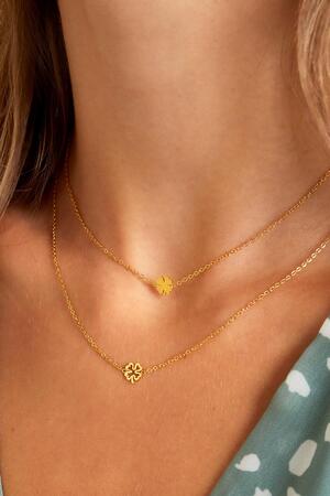 Stainless steel necklace clover Gold h5 Picture2